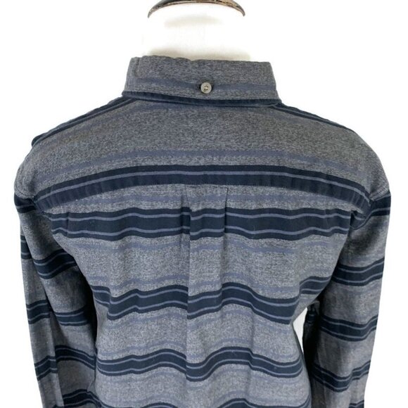 J. Crew Men's S Small Button Down Shirt "Workshirt" Striped Gray Blue Cotton - Picture 5 of 7